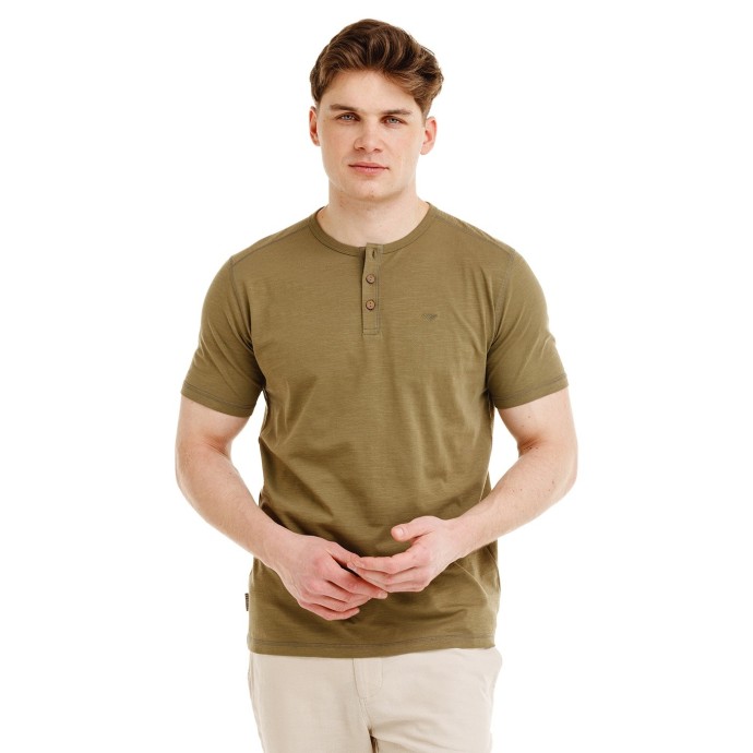 Bushman Pánské henley tričko Yaro, khaki