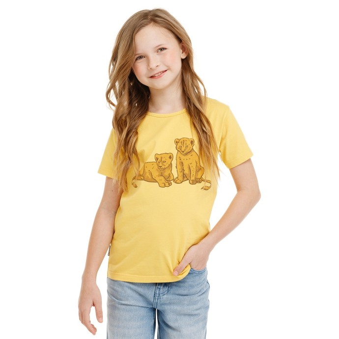 Bushman Dětské bavlněné tričko Laba, žluté 152