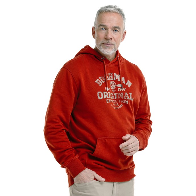 Bushman pánská mikina s kapucí červená