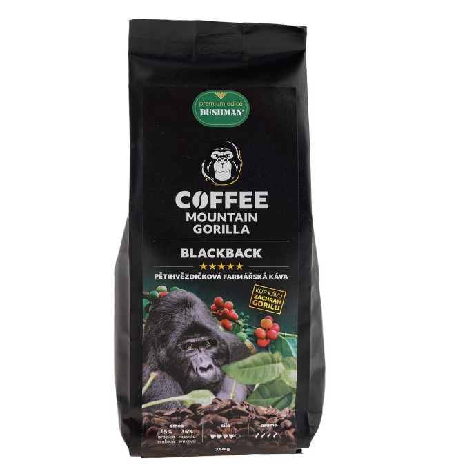 Bushman Káva Blackback, směs arabica a robusta, 250 g 250