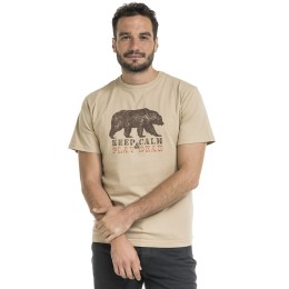 Bushman pánské tričko s kulatým výstřihem pískově hnědé