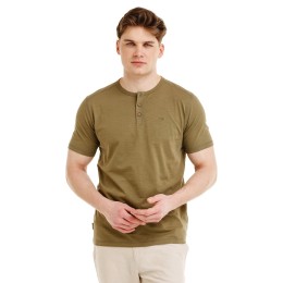 Bushman Pánské henley tričko Yaro, khaki