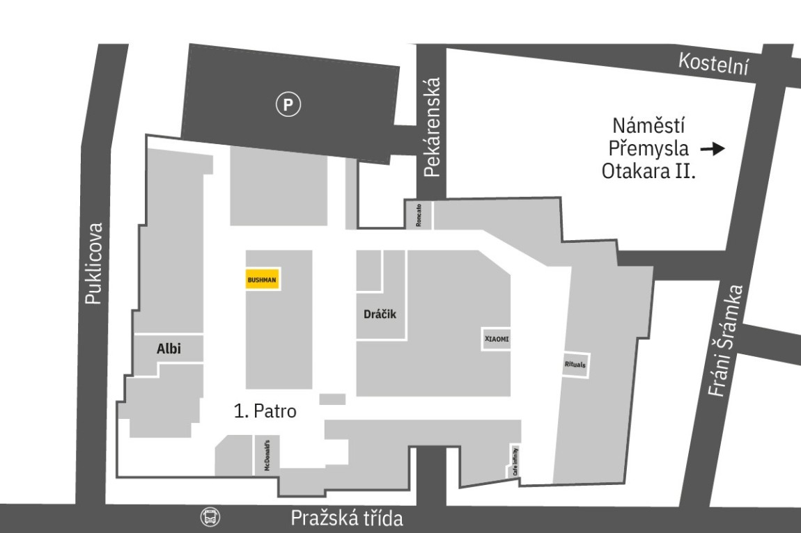 Najdete nás v prvním patře Centrum IGY