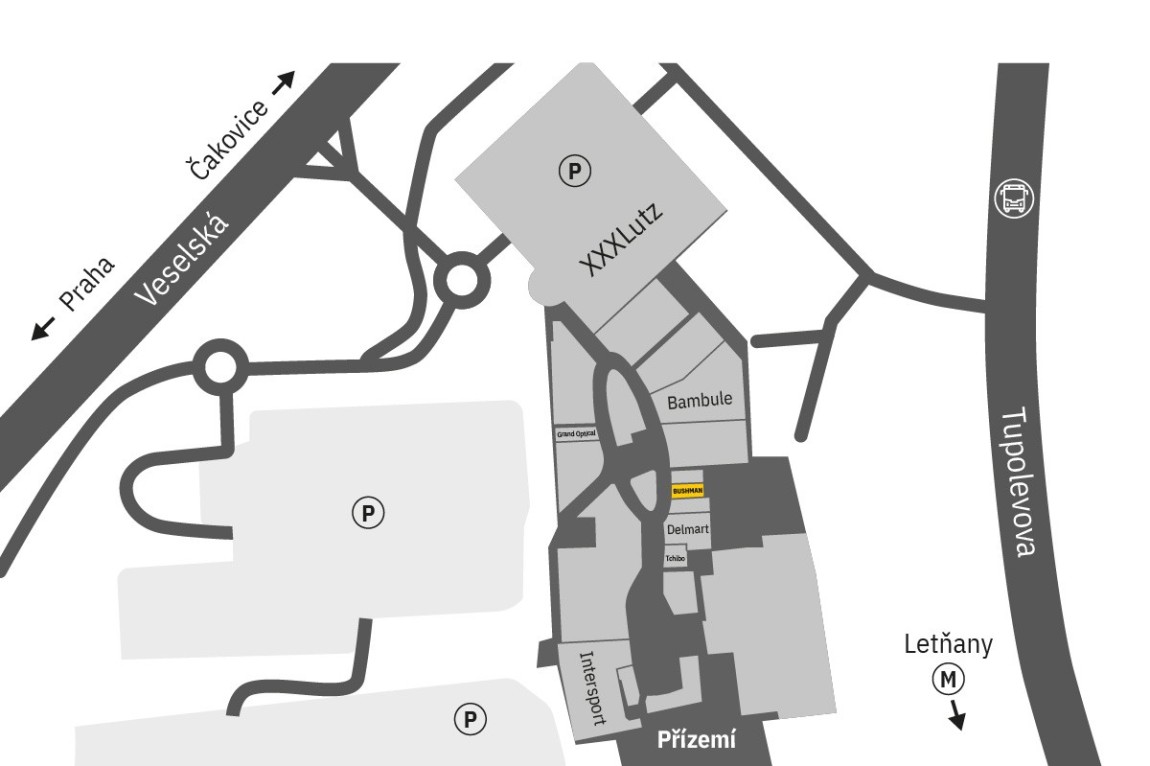 Najdete nás v přízemí OC Letňany