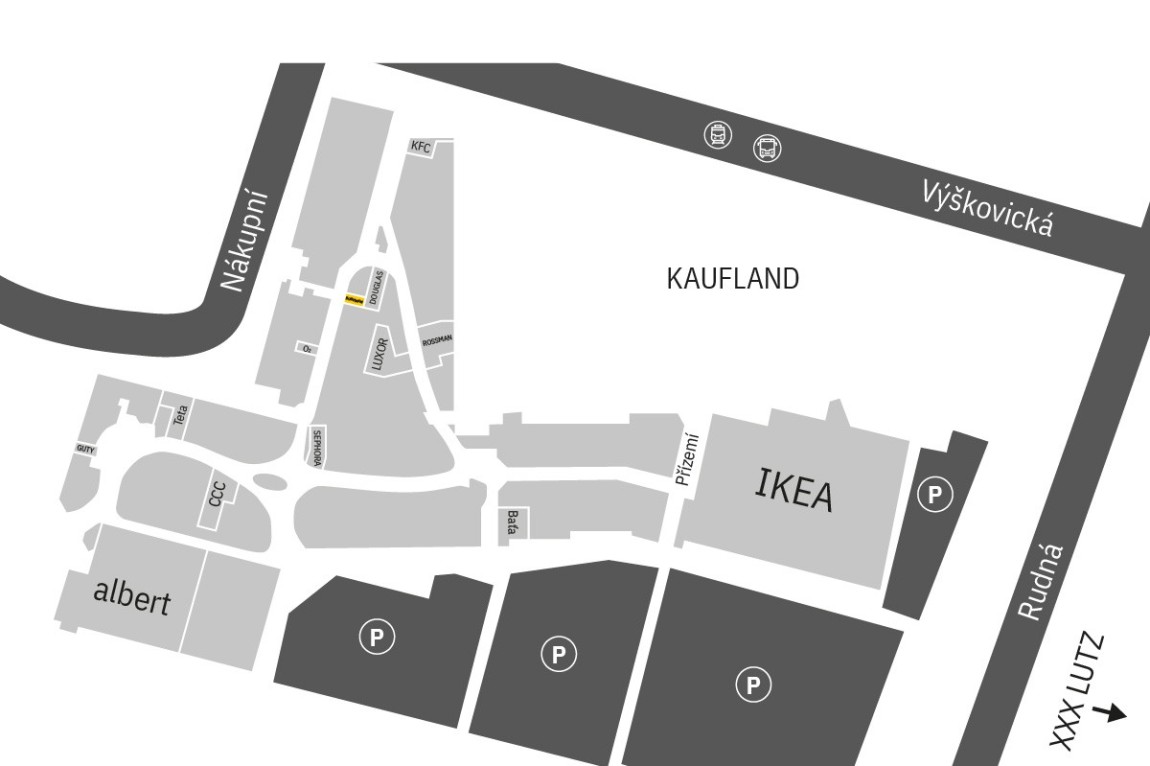 Najdete nás v přízemí OC Avion