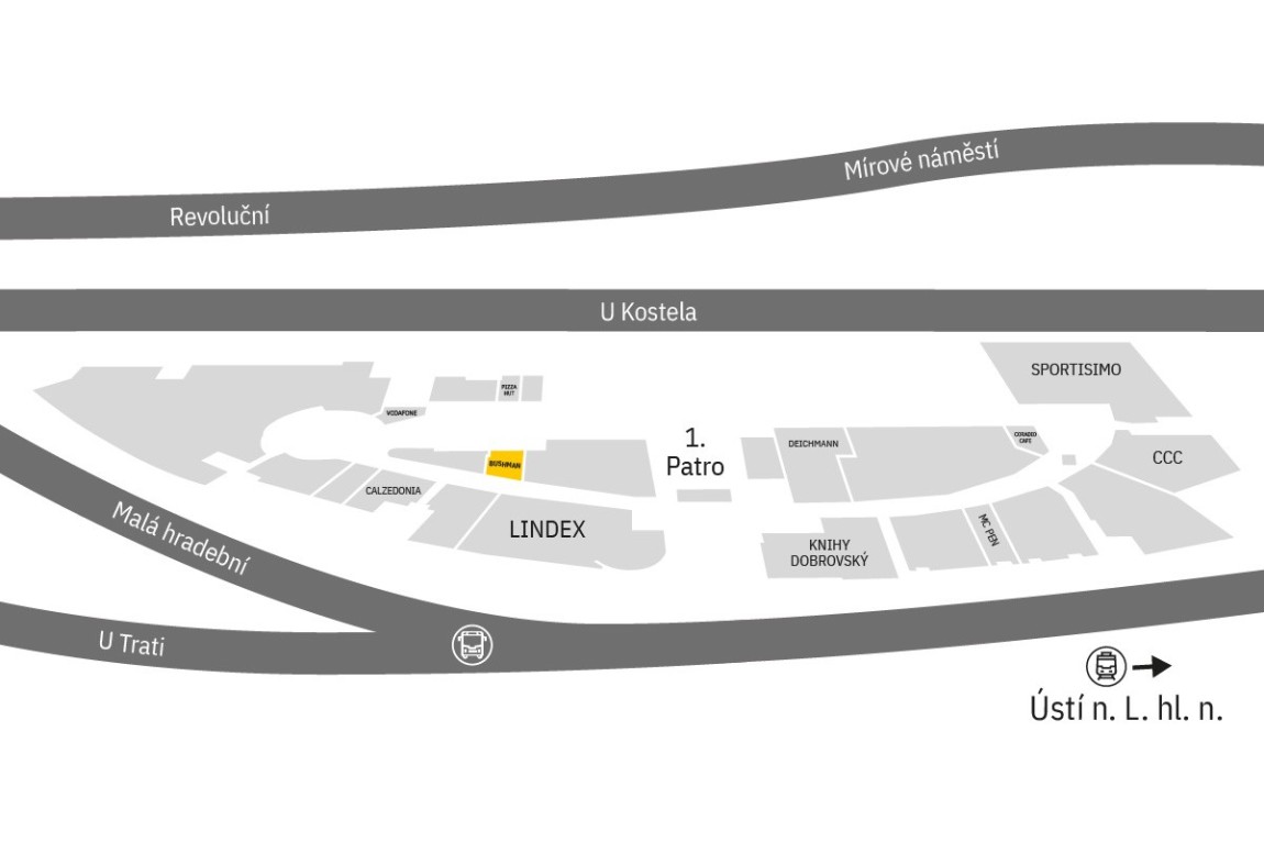 Najdete nás v  1. patře OC Forum