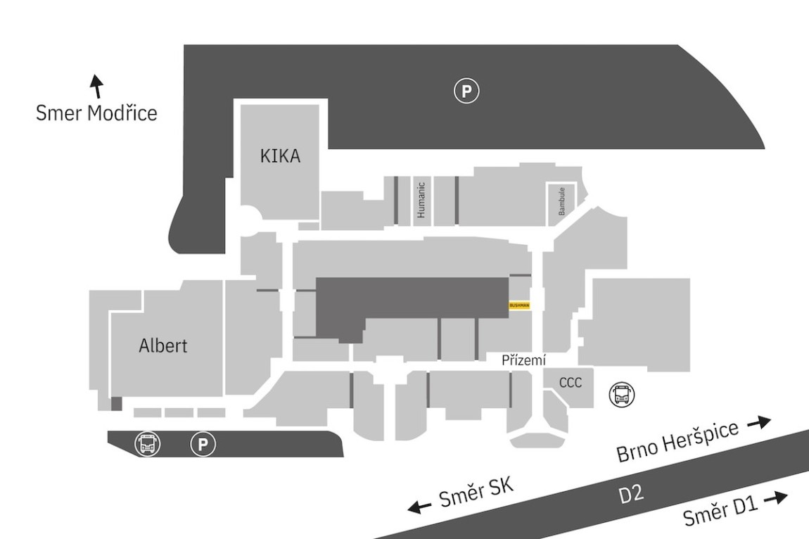 Najdete nás v přízemí OC Olympia
